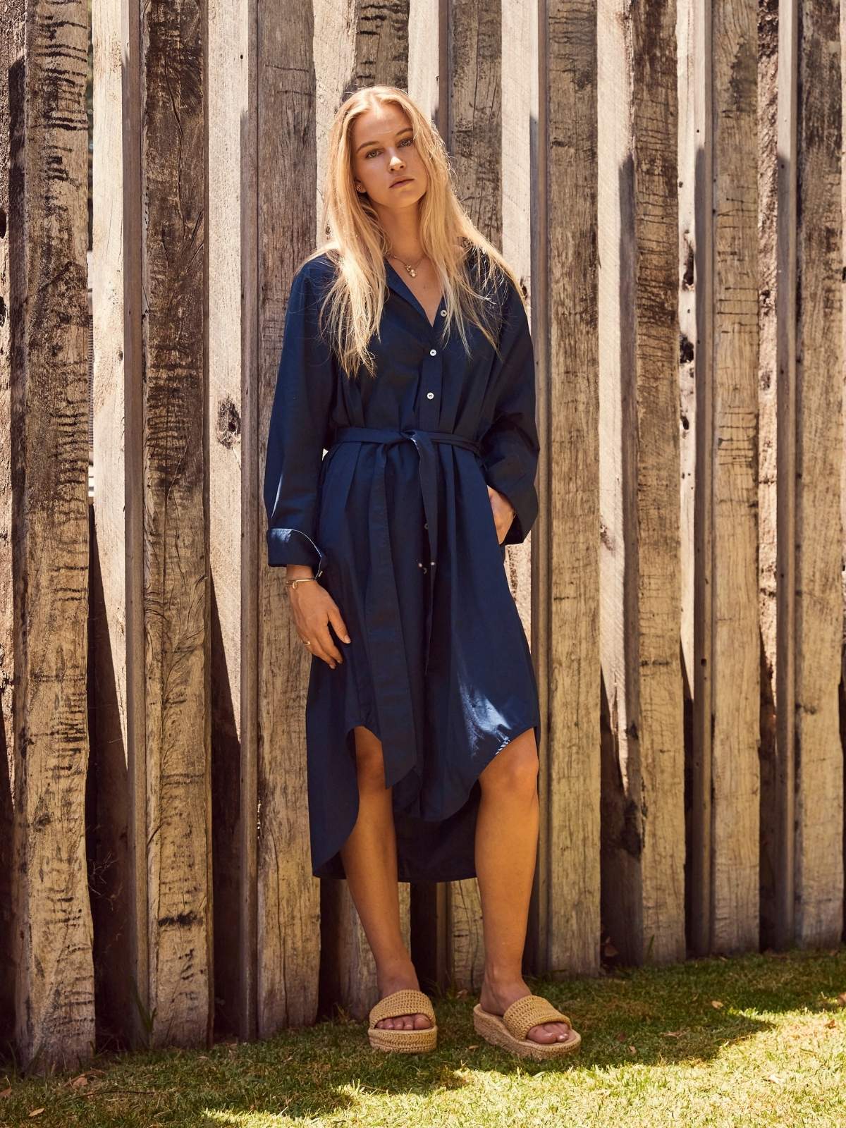 CAMILLE SHIRT DRESS NAVY