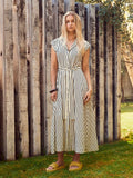 SOPHIA SHIRT DRESS CREAM & BLACK STRIPE