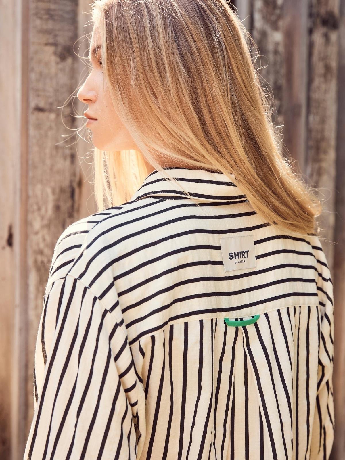 COLETTE SHIRT CREAM & BLACK STRIPE