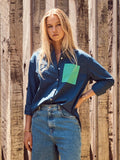 COLETTE SHIRT NAVY & MINT